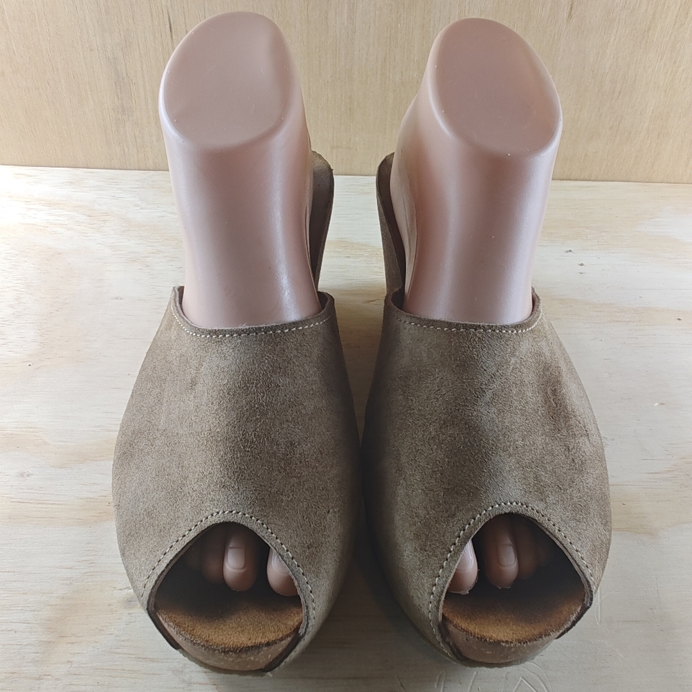 Sheridan Mia Suede and leather Brown wedges Sandals Women's Size 40